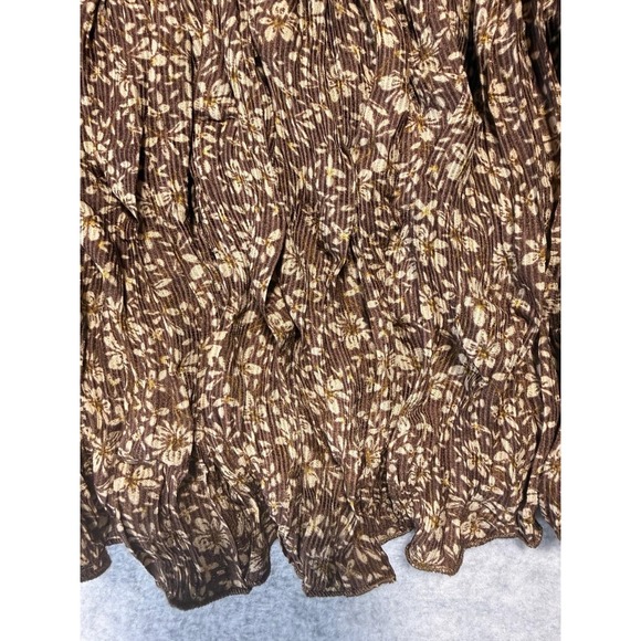 Women's Brown Floral Blouse Size Small Collabo By Privy - Picture 6 of 12